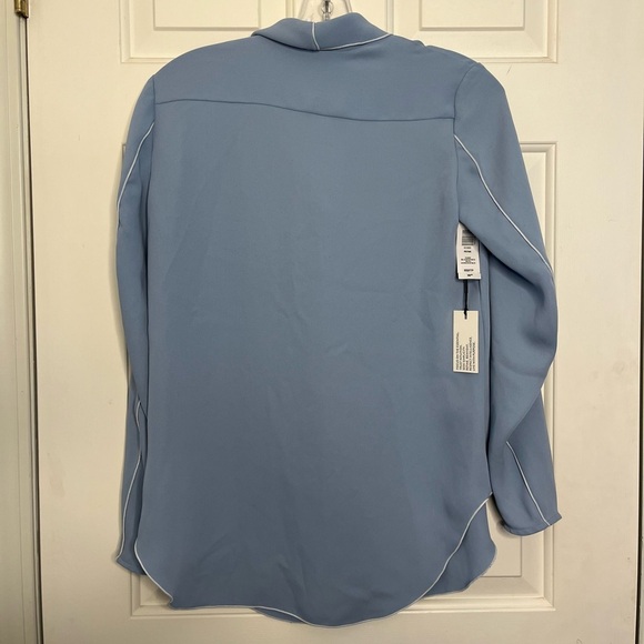 NWT Babaton Rena Blouse XXS Dune Bluespace - Picture 6 of 14